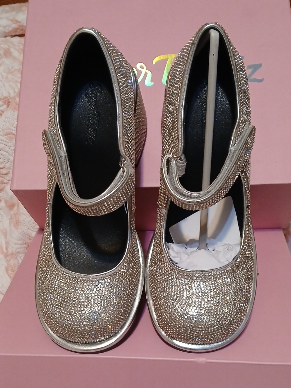 Sparkling Siver Rhinestone Mary Jane Dress Shoes